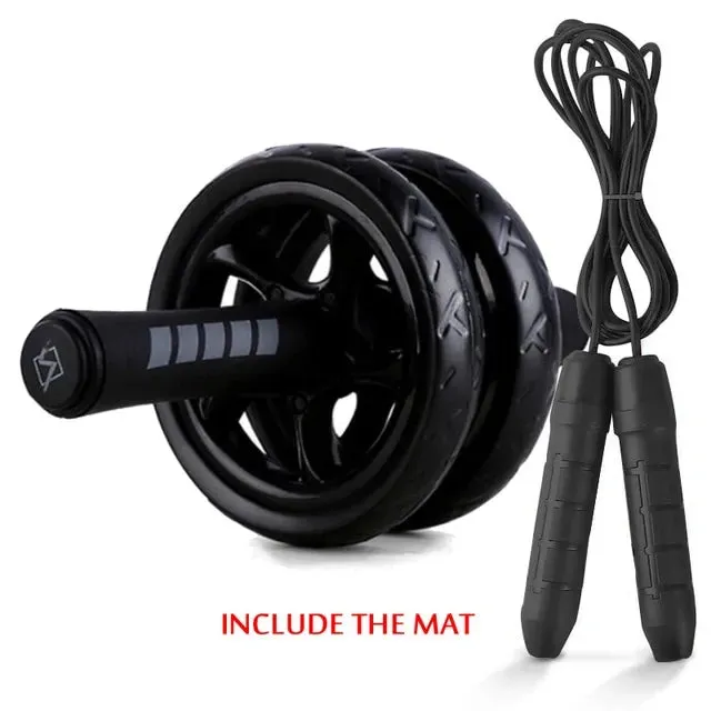2-in-1 Ab Roller and Jump Rope Set for Core Strength and Cardio Fitness