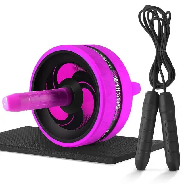 2-in-1 Ab Roller and Jump Rope Set for Core Strength and Cardio Fitness