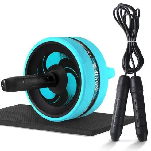 2-in-1 Ab Roller and Jump Rope Set for Core Strength and Cardio Fitness