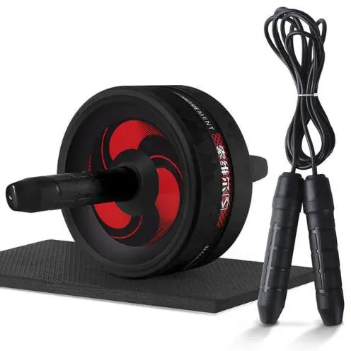 2-in-1 Ab Roller and Jump Rope Set for Core Strength and Cardio Fitness