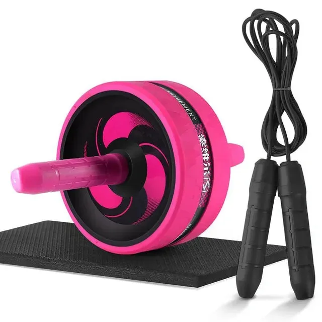 2-in-1 Ab Roller and Jump Rope Set for Core Strength and Cardio Fitness