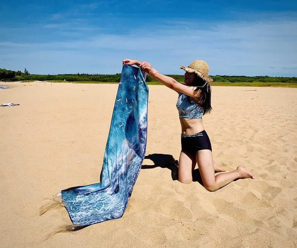4Monster Microfiber Beach Towel Quick Dry,Super Absorbent Lightweight Travel Towel for Swimmers, Sand Free Camping Towel, Beach Towels for Pool, Swim, Water Sports,Yoga,Gym,Backpacking