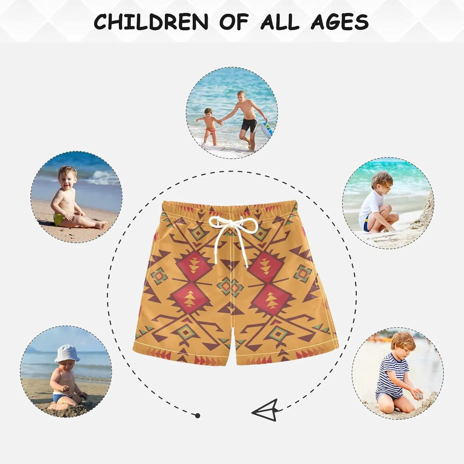 Aflyko Boys' Board Shorts Bathing Suit Swim Trunk Girls Beach Swimwear All Day Shorts