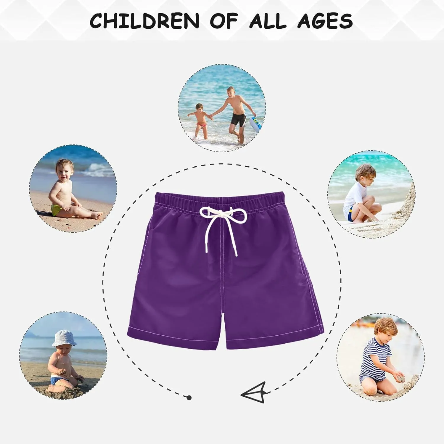 Aflyko Boys' Board Shorts Bathing Suit Swim Trunk Girls Beach Swimwear All Day Shorts
