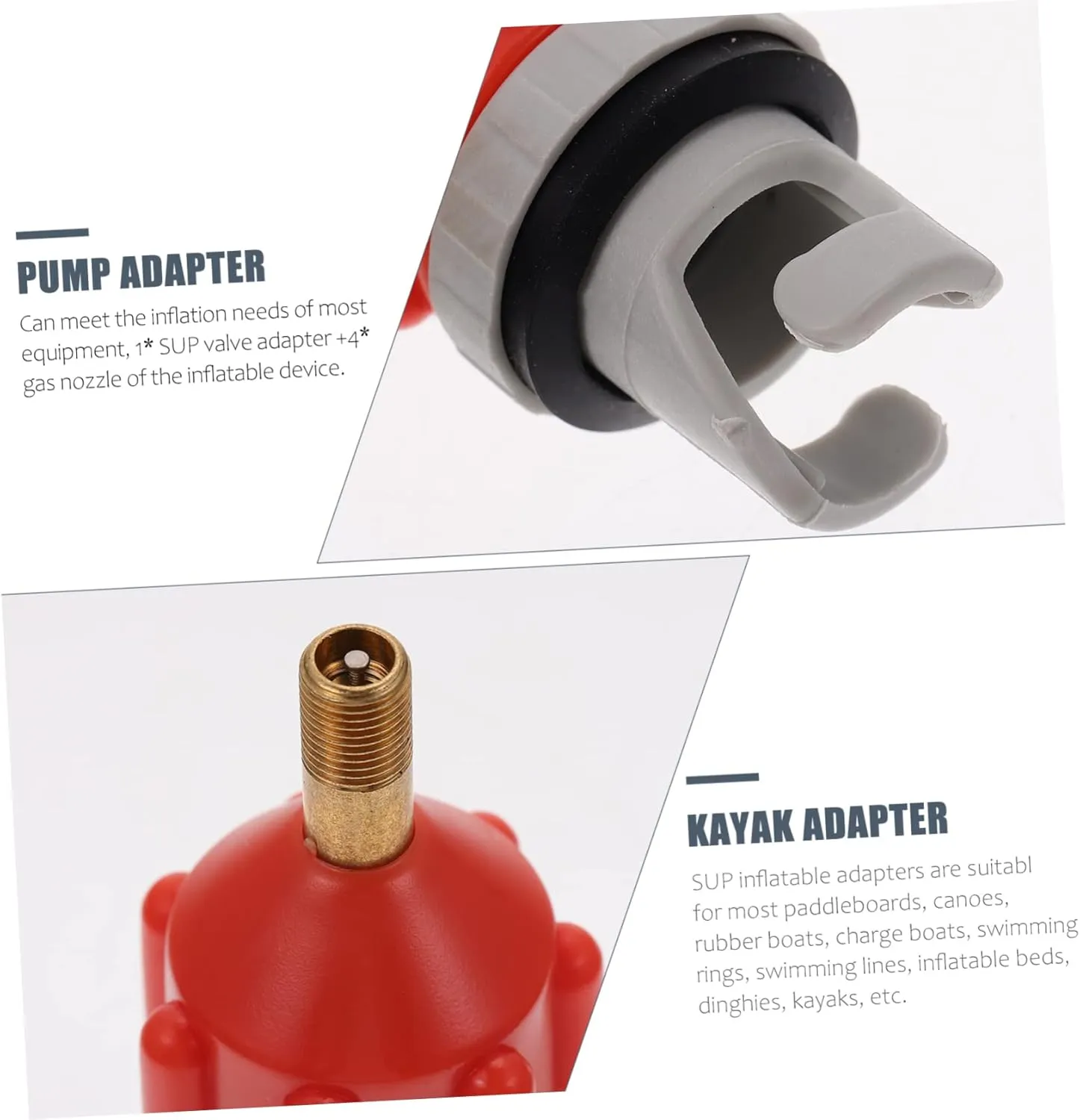 Air Valve Adapter Accessories Inflatable Valve Adaptor Pump with Gauge Nozzle Paddleboard Adaptor Liner