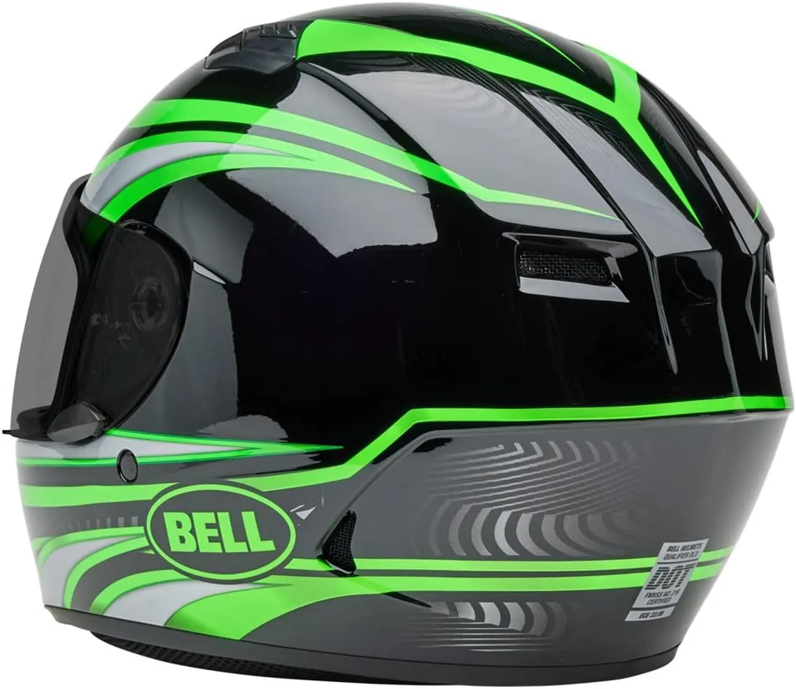 BELL Qualifier Full-Face Motorcycle Helmet (Gloss Conduit Black/Kryptonite - Large)