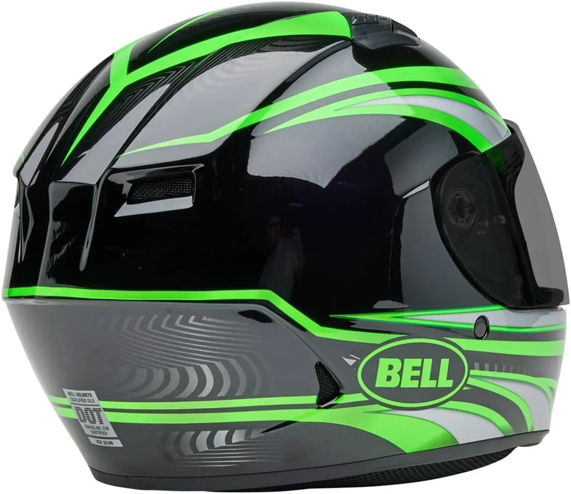 BELL Qualifier Full-Face Motorcycle Helmet (Gloss Conduit Black/Kryptonite - Large)