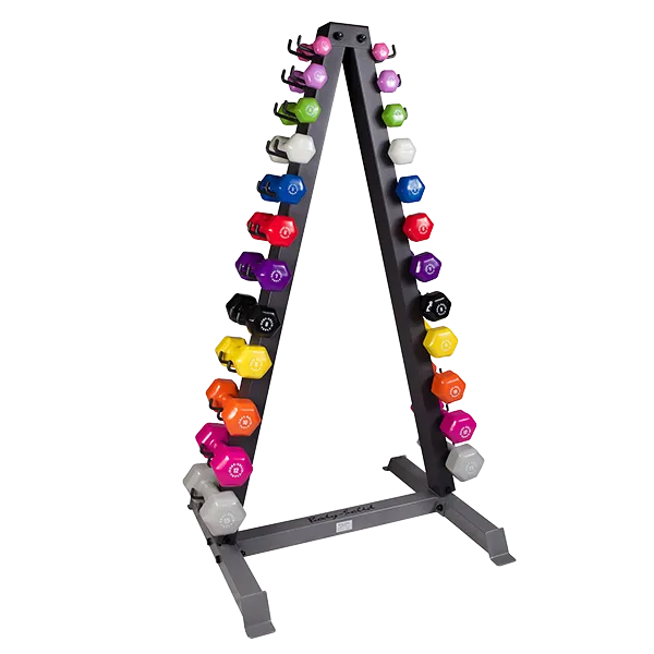 Body Solid 12 pair Vinyl, Neoprene Rack