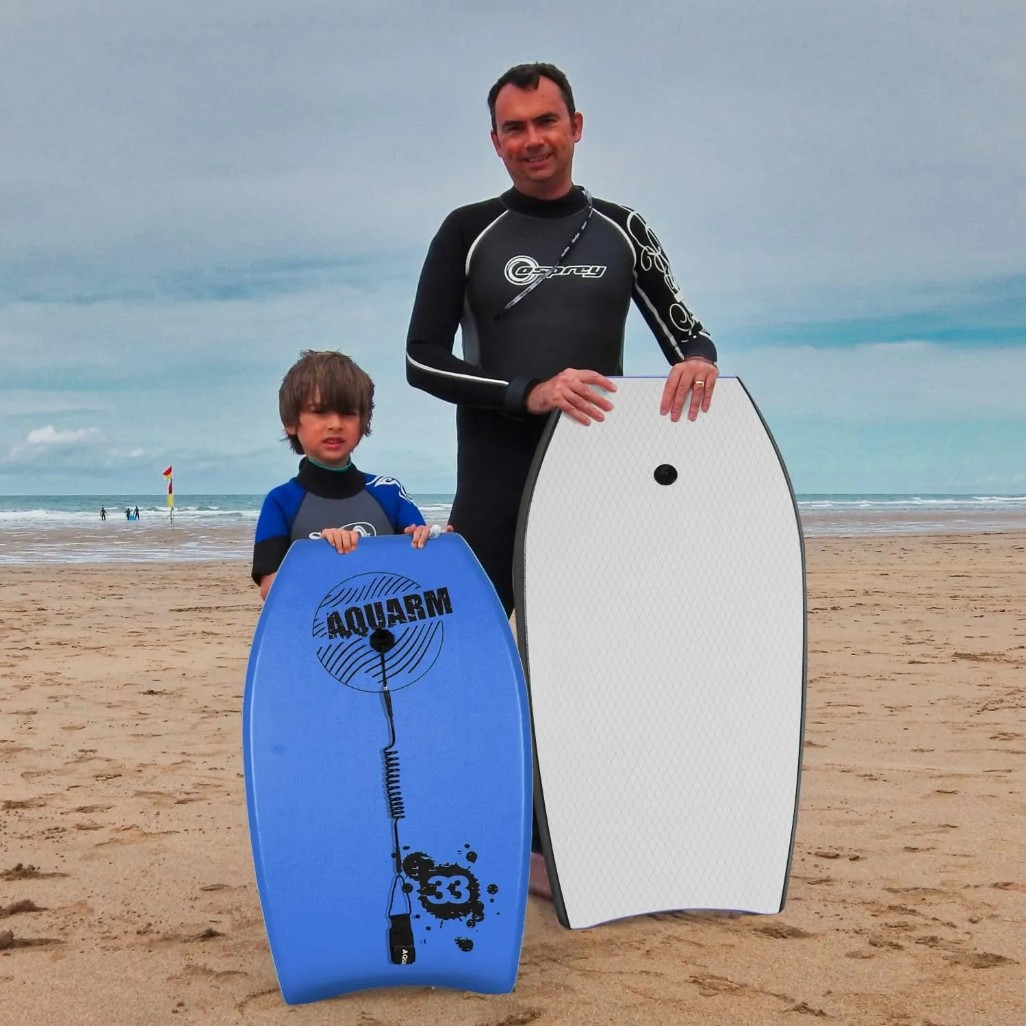 Bodyboard with Wrist Leash, 33-inch/37-inch/42-inch Lightweight Body Board with EPS Core and High-Speed Slick Bottom Surface, Perfect Surfing for Kids Teens and Adults