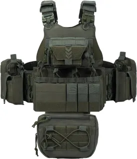 BOMTURN Great Tactical Outdoor Vest for Men Quick Release Buckle Adjustable&Detachable Modular Molle Vest