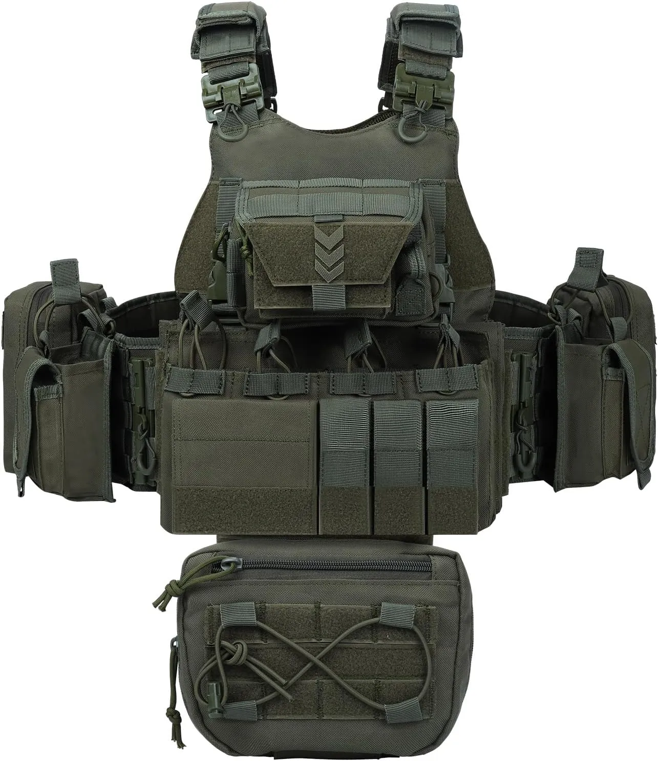 BOMTURN Great Tactical Outdoor Vest for Men Quick Release Buckle Adjustable&Detachable Modular Molle Vest
