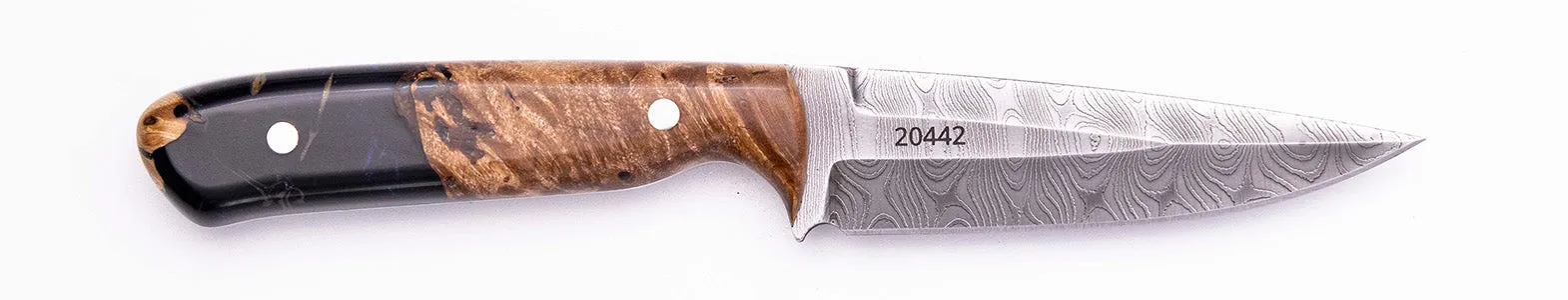 Carved Damascus Field Knife #20442