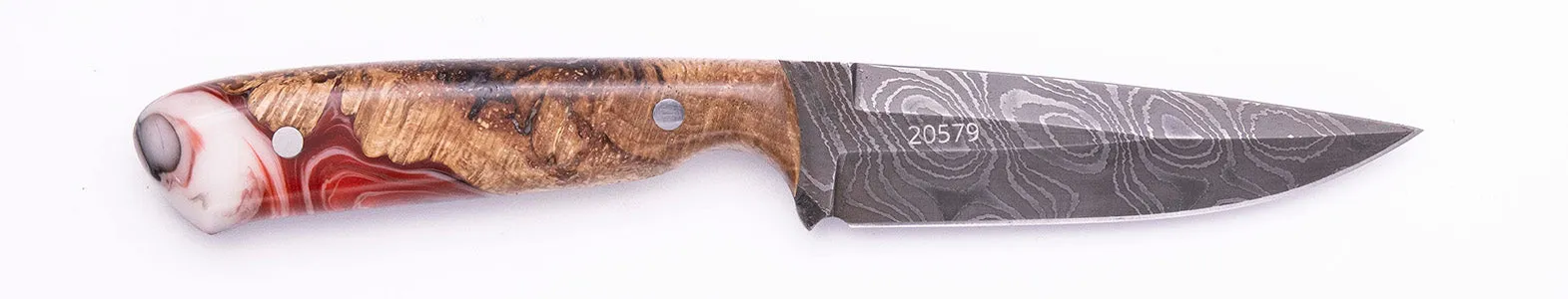 Carved Damascus Field Knife #20579