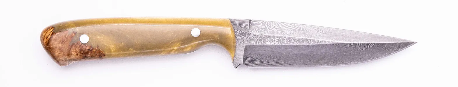 Carved Damascus Field Knife #20611