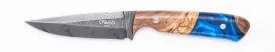 Carved Damascus Field Knife #20613