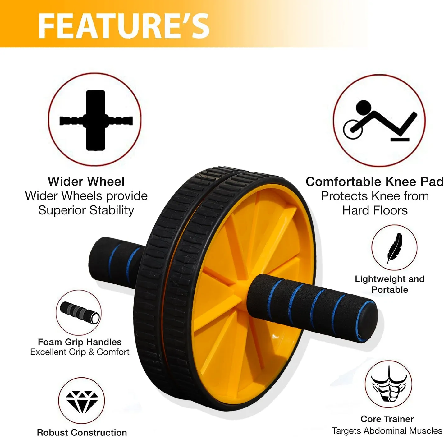 Combo For General Fitness & Double Toning Tube & Ab Roller