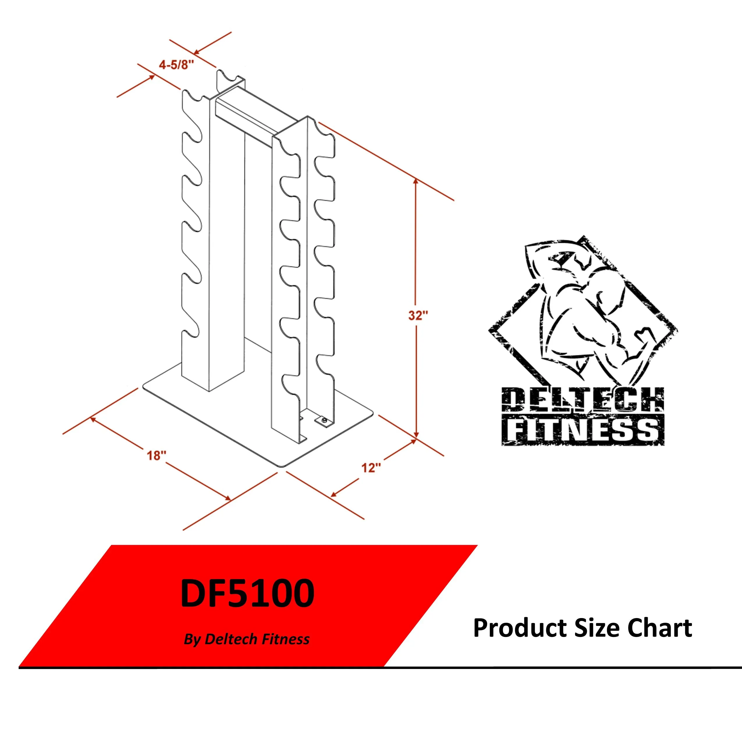 Deltech Fitness 6 Pair Vertical Dumbbell Rack (DF5100)