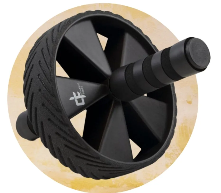Dynamicforce Ab Roller - Ab Wheel - Abdominal Trainer - Abdominal Wheel - Black
