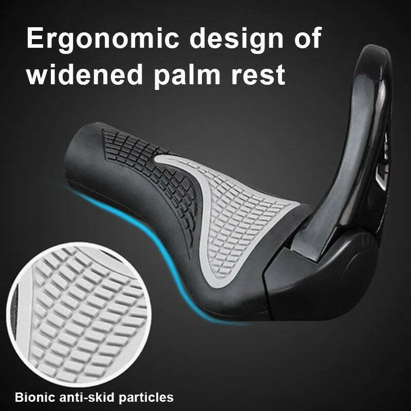 ESLNF MTB Bicycle Grips Horns Shofar Vice Handlebar Grips Cycling Shockproof Dust-proof Bike Grips Rubber Bilateral Locked