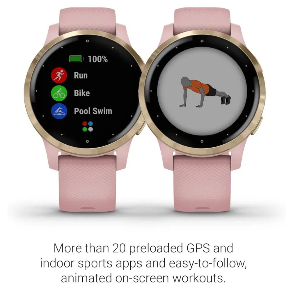 Garmin vivoactive 4S Features Music Body Energy Monitoring Pulse Ox Sensors Smaller Sized GPS Smart watches - 010-02172-31(2)