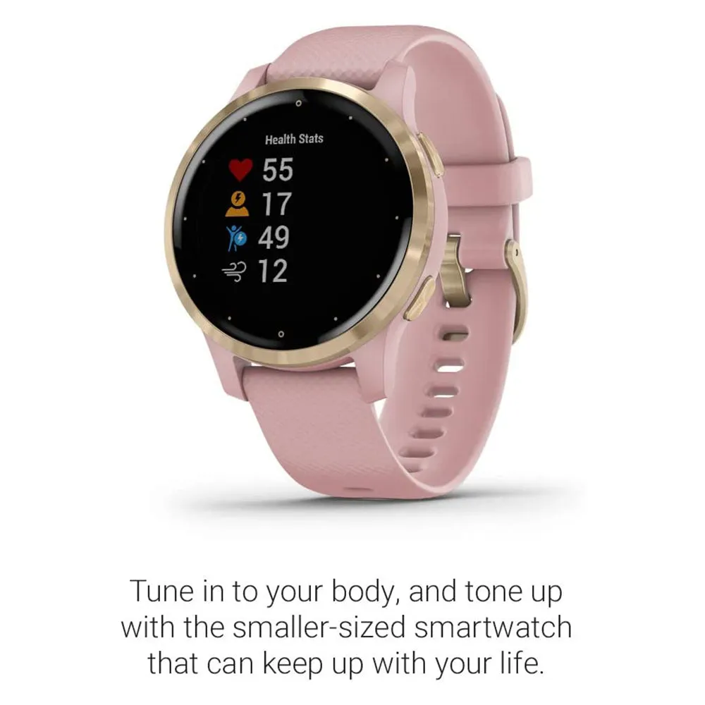 Garmin vivoactive 4S Features Music Body Energy Monitoring Pulse Ox Sensors Smaller Sized GPS Smart watches - 010-02172-31(2)