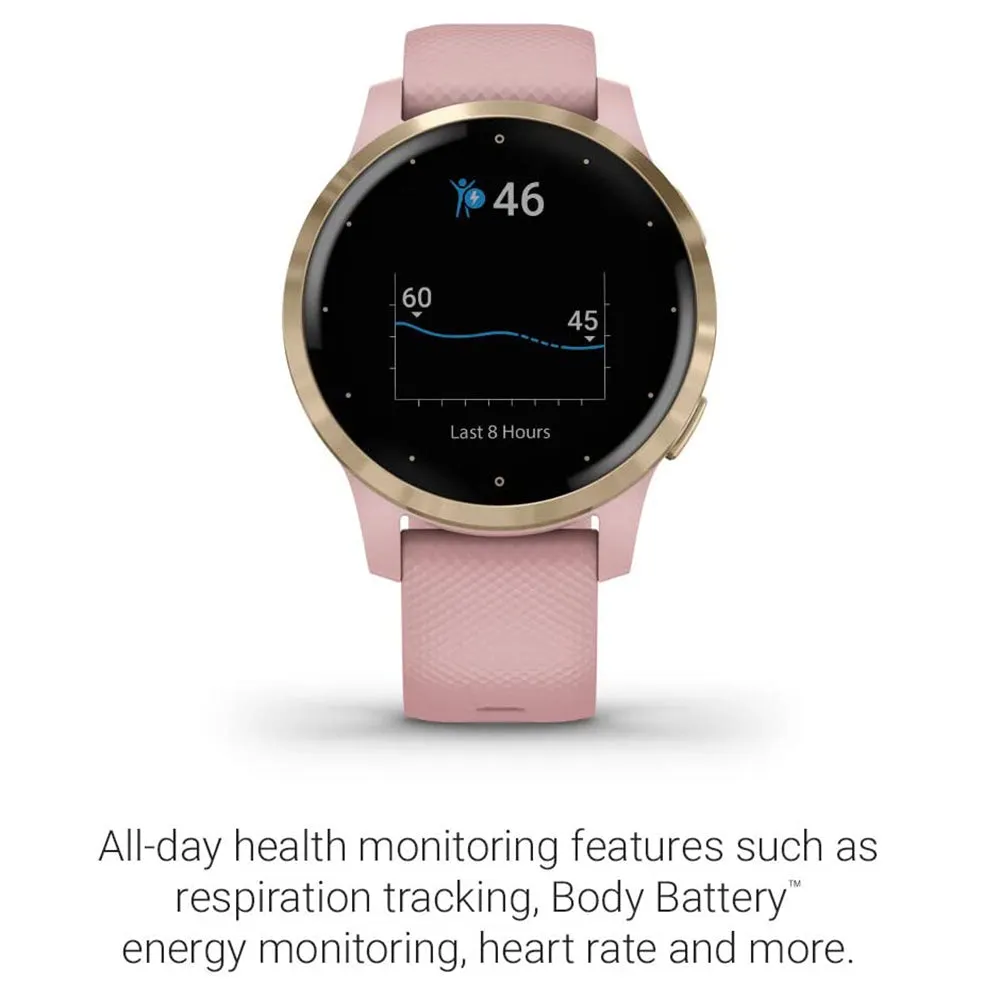 Garmin vivoactive 4S Features Music Body Energy Monitoring Pulse Ox Sensors Smaller Sized GPS Smart watches - 010-02172-31(2)