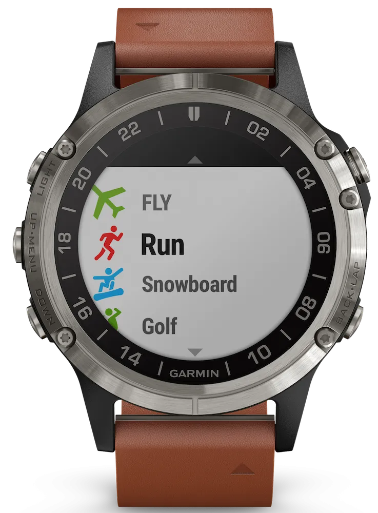 Garmin Watch D2 Delta Aviator Watch Brown Leather Band