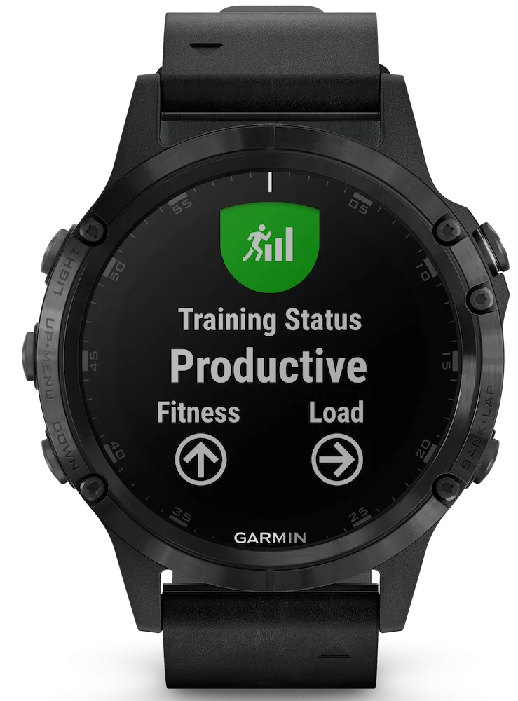 Garmin Watch Fenix 5 Plus Sapphire Black Leather Band D