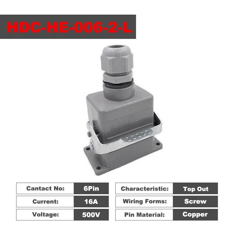 Heavy Duty Connectors HDC-HE-006-1/2/3/4-L F/M 6pin 16A