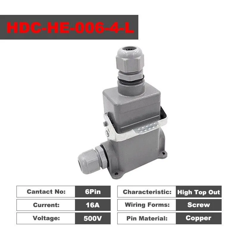 Heavy Duty Connectors HDC-HE-006-1/2/3/4-L F/M 6pin 16A