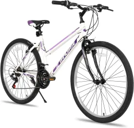 HH HILAND Bamcbase Womens Mountain Bike, 24 26 Inch 21 Speeds Hybrid Commuter Bicycle for Adults, Sport Hardtail Trail MTB