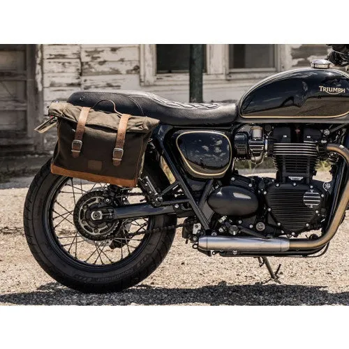 Longride Waxed Canvas Quick Release Saddlebag Brown - 9.5 Liters