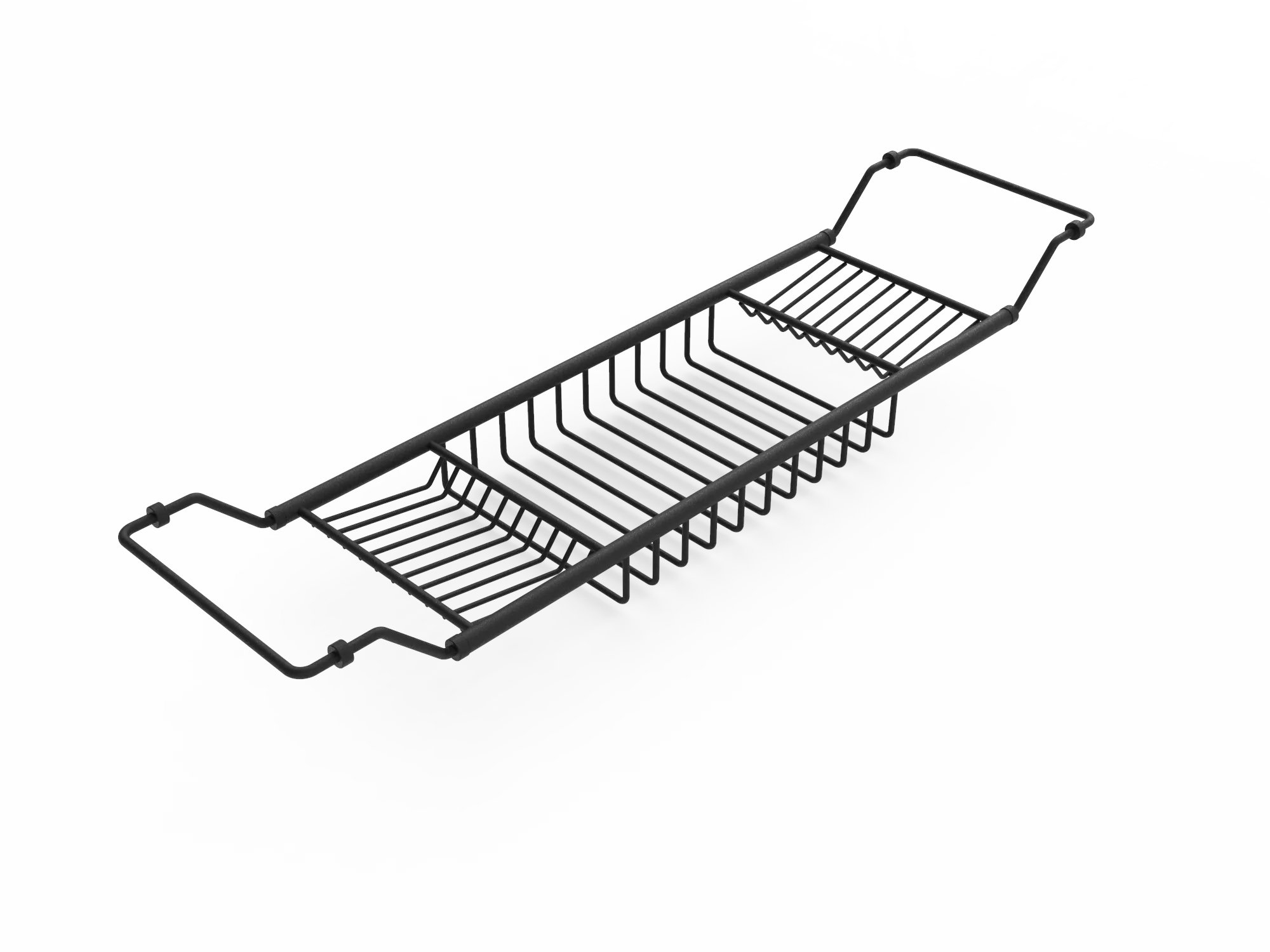 Matt Black Bath Caddy (Extendable)