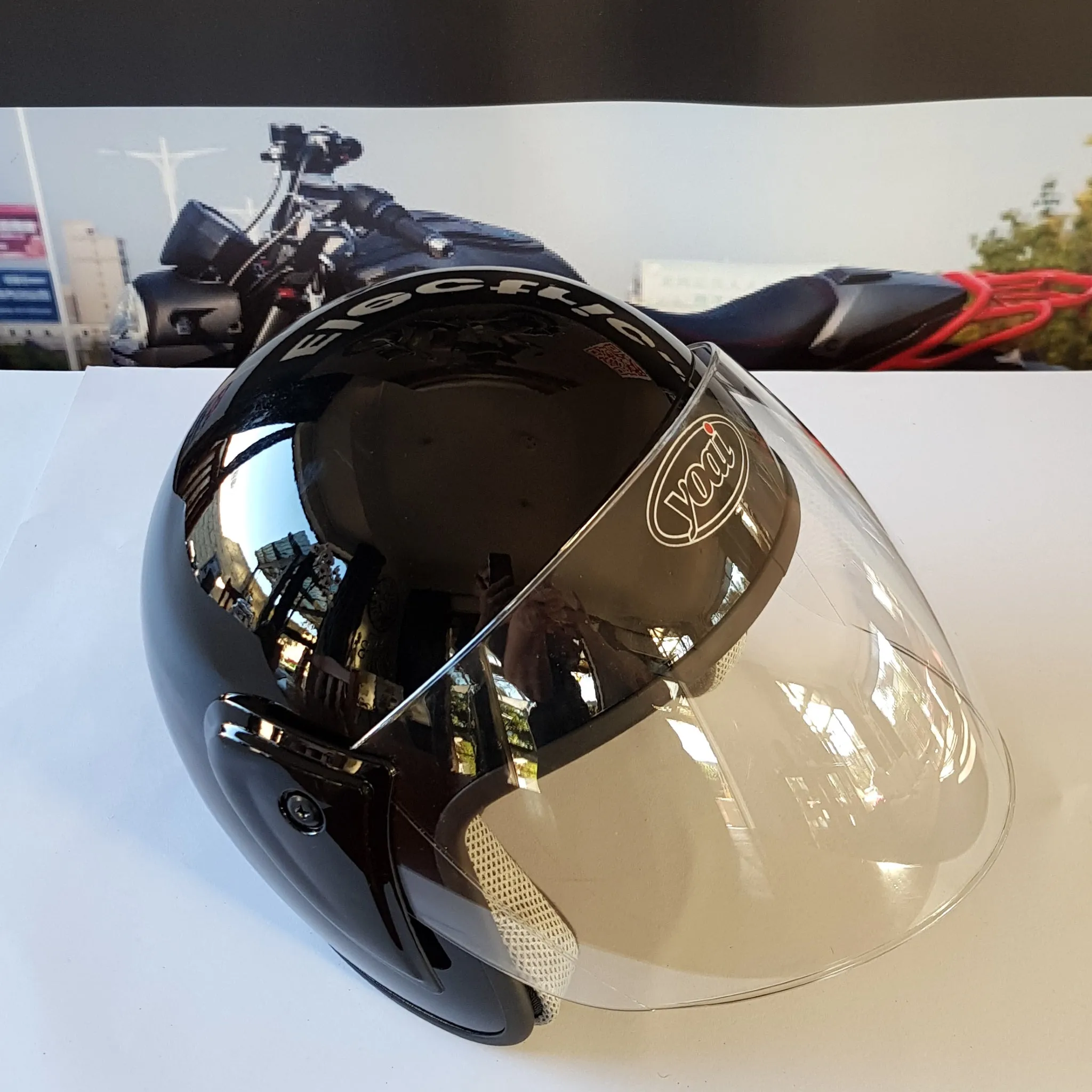 Moped Helmet With Visor WH2 Black