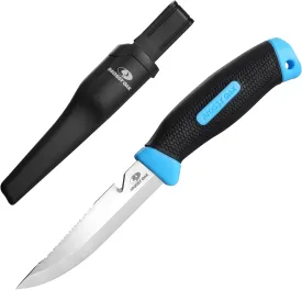 Mossy Oak Fishing & Bait Knife, 4" Fish Fillet With Protective Sheath, Razor Sharp 5Cr15MoV Stainless Steel Blade, Ergonomic Non-Slip Handle for Open Back and Boning