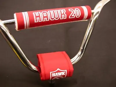 OLD SCHOOL BMX HAWK 3 PIECE RED FRAME PAD SET GENUINE NEW OLD STOCK MADE IN 80's
