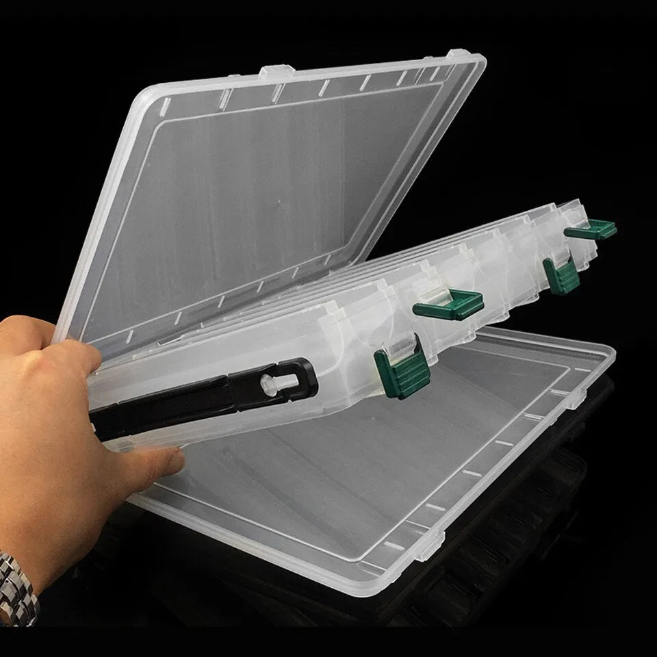 One Piece 27cm*18cm*5cm 14 Compartments Double Sided Fishing Lure Bait Hooks Tackle Waterproof Storage Box Fishing tackle box