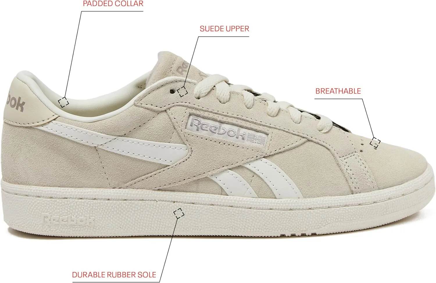 Reebok Women's Club C Grounds UK Shoes, Casual Fashion Sneakers