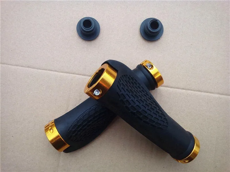 Rubber Bike Handlebar Grip Anti-Skid Ergonomic Mountain MTB Cycling Parts Bicycle Grips Black Gold Red Blue