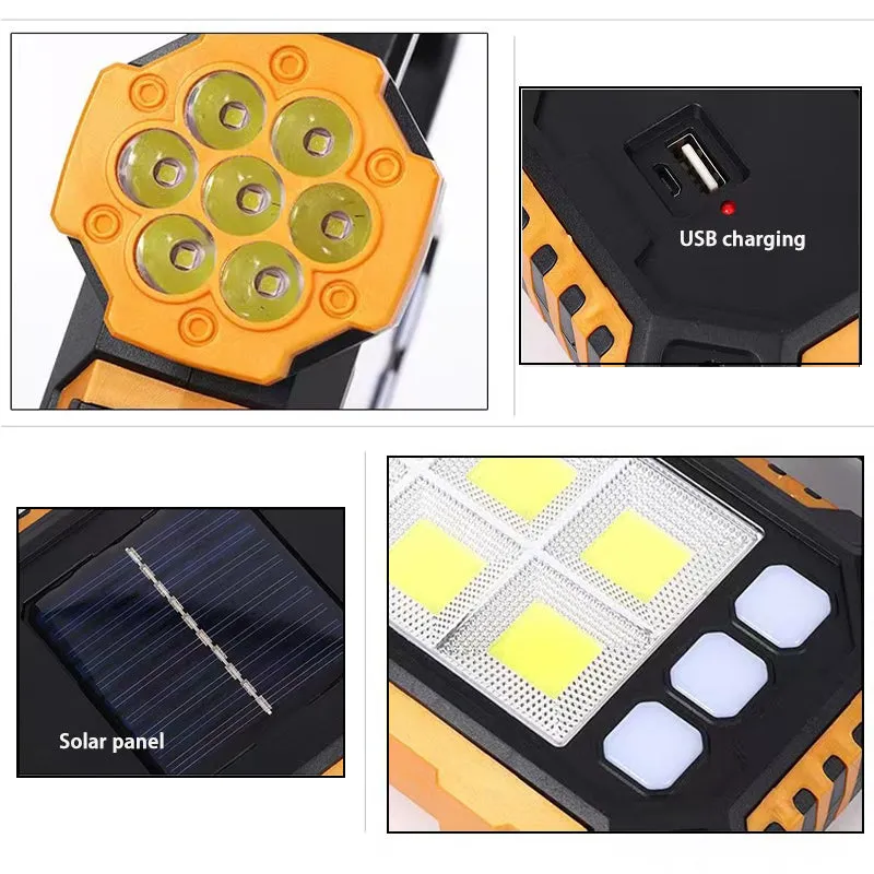 Solar Powered 6Cob   1Led Portable Work Light Fa-8029-1-B