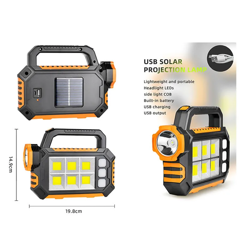 Solar Powered 6Cob   1Led Portable Work Light Fa-8029-1-B