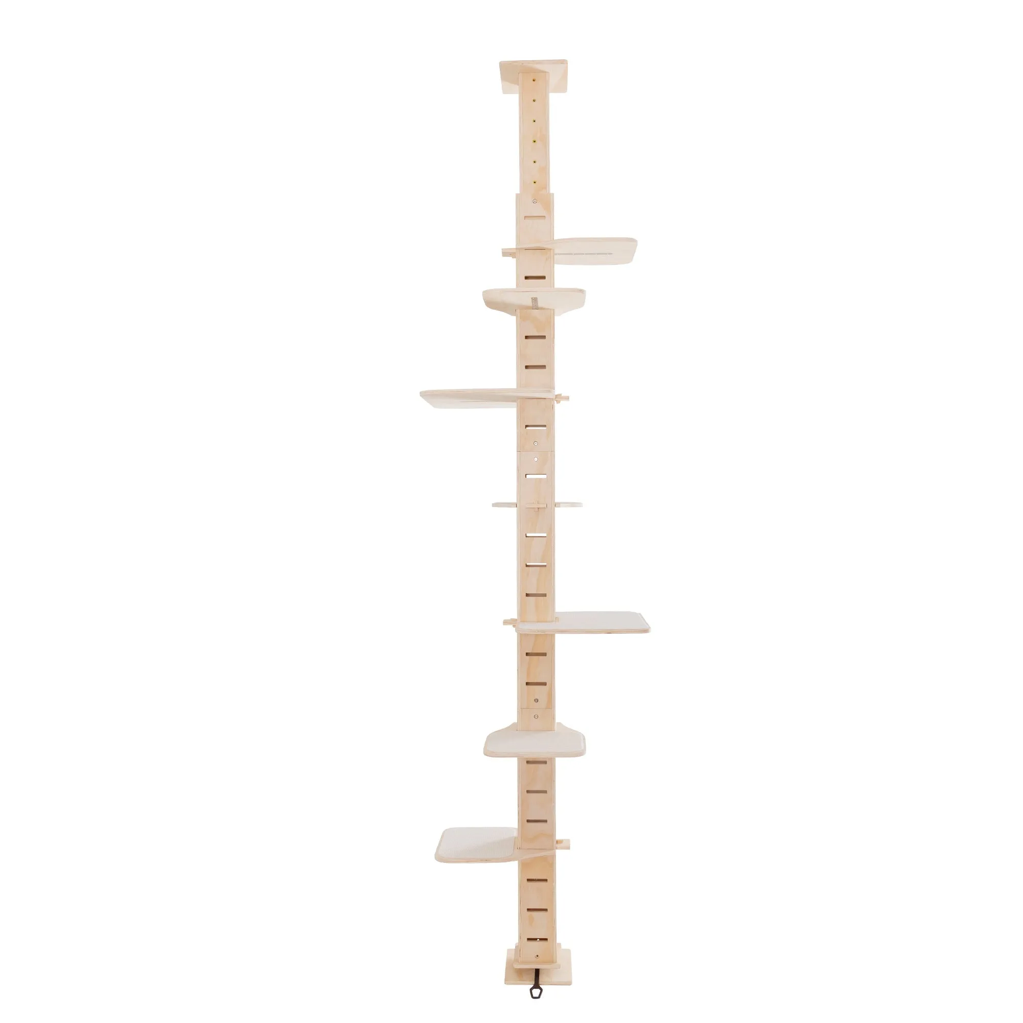Space Saving Pine Cat Tree with Adjustable Platforms