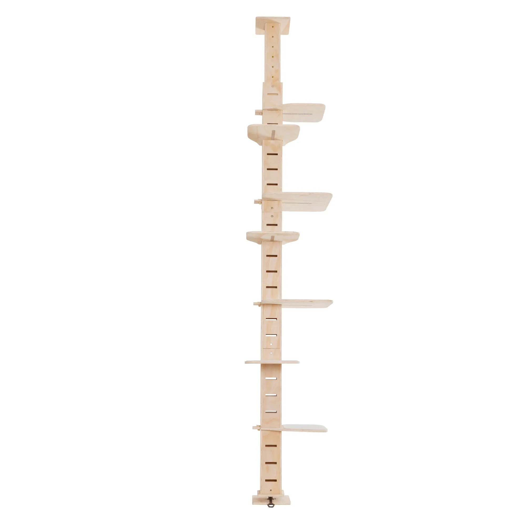 Space Saving Pine Cat Tree with Adjustable Platforms