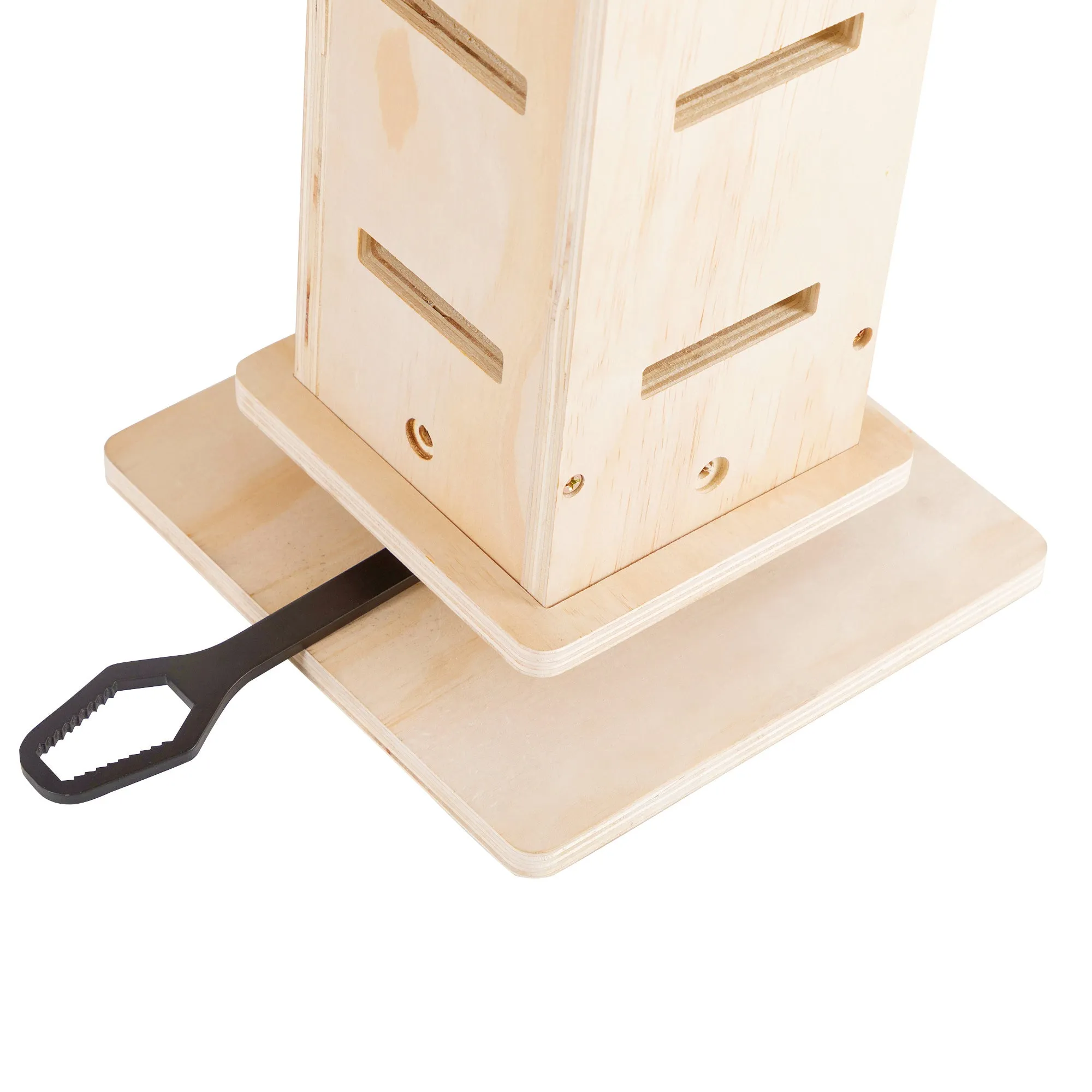 Space Saving Pine Cat Tree with Adjustable Platforms