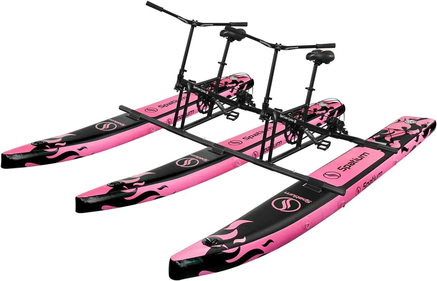 Spatioum Water Bike for 2 Person Inflatable Water Bicycle 2 Seat Water Bikes for Lake/Sea/Pool Pedal Inflatable WaterBikes Fishing SUP Water Bikes for Adults with Inflatable Pontoon Mat