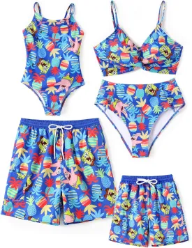 SpongeBob SquarePants Family Matching Swimwear Set, UPF 50  Quick-Dry Beachwear for GirlsBoys,Women & Men, Multicolor