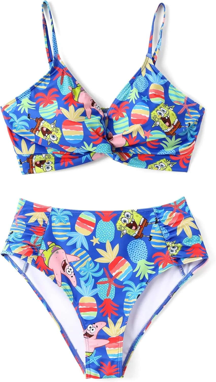 SpongeBob SquarePants Family Matching Swimwear Set, UPF 50  Quick-Dry Beachwear for GirlsBoys,Women & Men, Multicolor