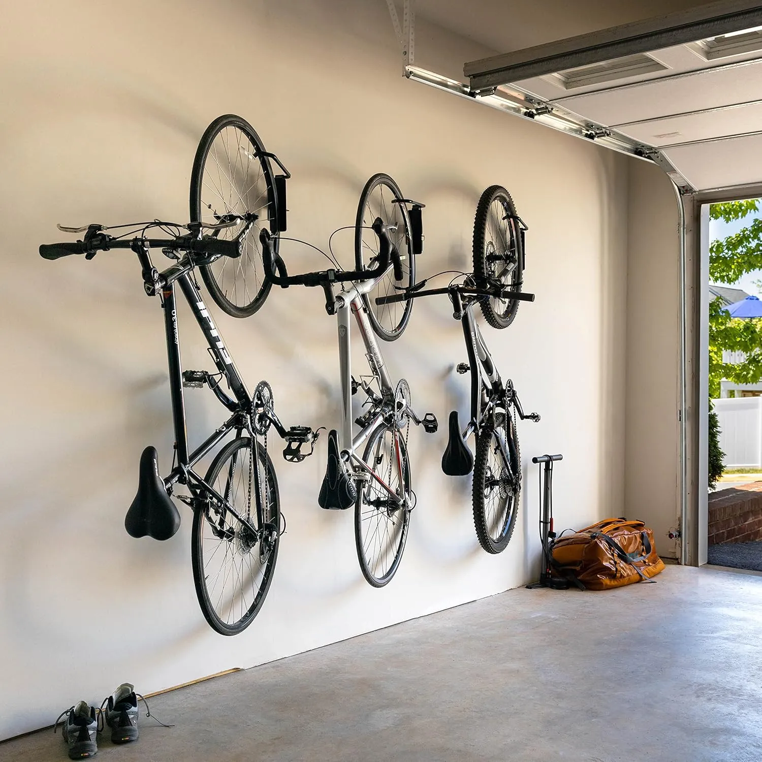 StoreYourBoard Swivel Bike Rack, Bike Rack Garage Wall Mount W/Stopper, Swing 120 Degrees Design, Vertical Hanger Hook for Indoor, Bicycle Storage Rack, Space Saving, Holds 50 lbs per rack
