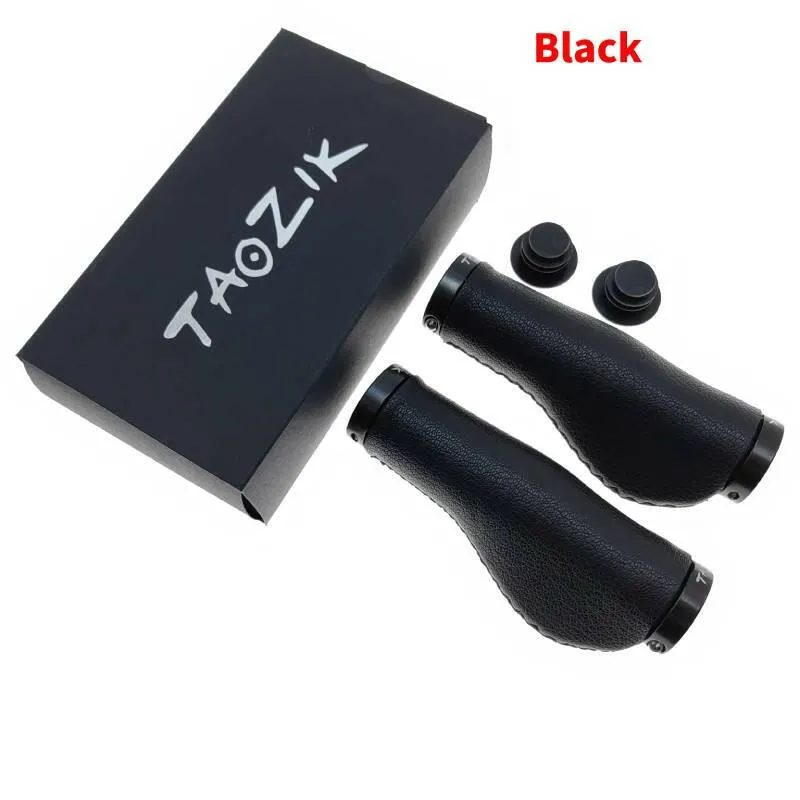 TAOZIK Fiber leather Bicycle Handlebar Grips City Bike Scooter MTB Cover Handle Bar End Non-slip Aluminum Lock Bike Accessories