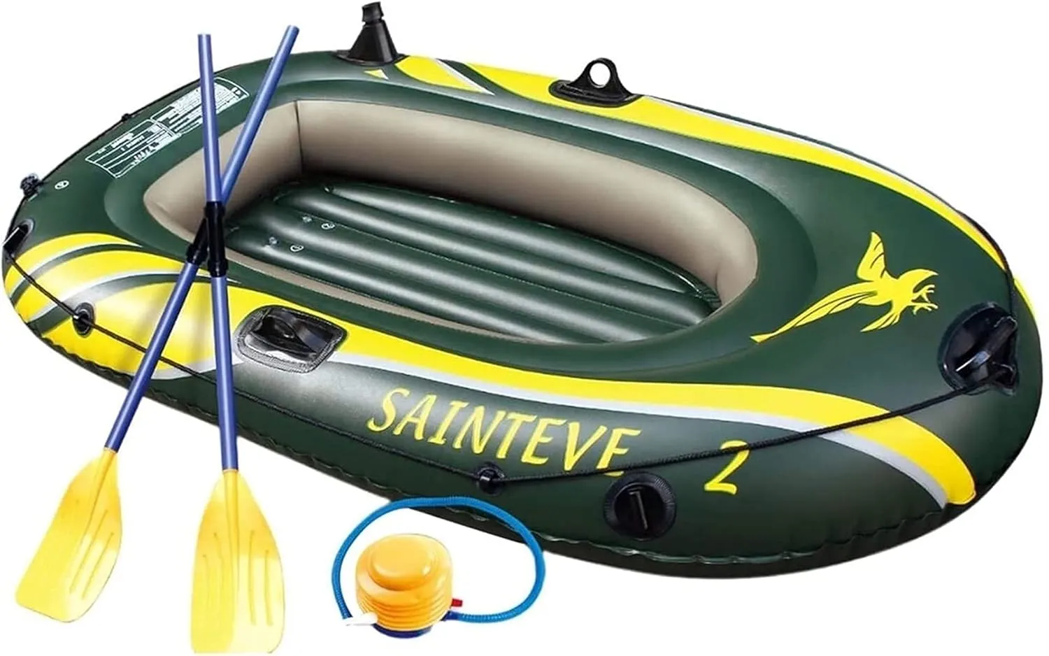 TEmkin 2 Person Inflatable Boat - Thicken Raft Kayak Assault Rubber Boats,Wear-Resisting Hovercraft Dinghies for Fishing,Entertainment 9 Kayak Water Sports